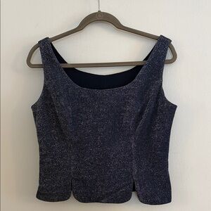 Sparkle Navy Sleeveless Scoop Neck Top
